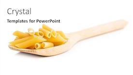  Presentation with penne pasta - Cool new slide set with uncooked-penne-pasta-dried-italian backdrop and a white colored foreground