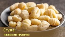  Presentation with italian food - Slide set with uncooked-potato-gnocchi background and a tawny brown colored foreground