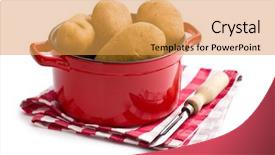  Presentation with old wooden door antique - Beautiful slide deck featuring uncooked potatoes and old wooden backdrop and a yellow colored foreground