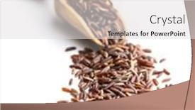  Presentation with rice - Slide deck having uncooked-red-rice-in-wooden background and a light gray colored foreground
