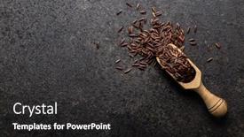  Presentation with rice - Beautiful presentation design featuring uncooked-red-rice-raw-wild backdrop and a dark gray colored foreground