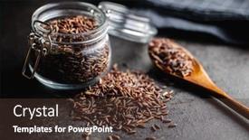  Presentation with rice - Presentation theme enhanced with uncooked-red-rice-raw-wild background and a tawny brown colored foreground