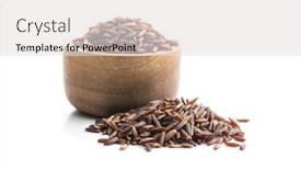  Presentation with rice - Cool new slide deck with uncooked-red-rice-raw-wild backdrop and a light gray colored foreground