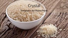  Presentation with rice - Slides enhanced with uncooked rice in a bowl on a dark wooden table background and a coral colored foreground