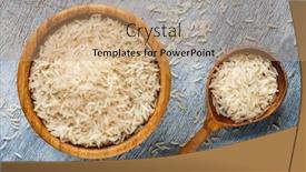  Presentation with vegan food - Amazing slide set having uncooked-rice-in-a-plate backdrop and a coral colored foreground