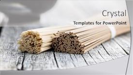  Presentation with noodles - Audience pleasing theme consisting of uncooked-soba-and-udon-noodles backdrop and a white colored foreground