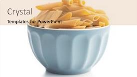  Presentation with penne pasta - Presentation enhanced with uncooked-whole-grain-pasta-isolated background and a yellow colored foreground