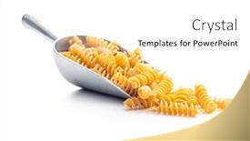  Presentation with pasta - Slide set with uncooked-whole-grain-pasta-isolated background and a white colored foreground