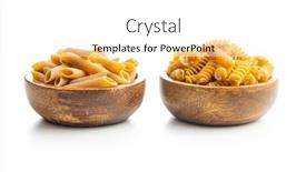  Presentation with pasta - PPT layouts enhanced with uncooked-whole-grain-pasta-isolated background and a white colored foreground