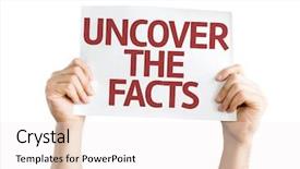  Presentation with uncover - Cool new slides with uncover the facts card isolated backdrop and a white colored foreground