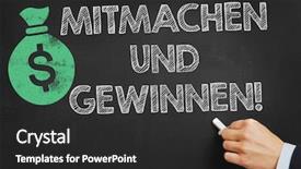  Presentation with win win - PPT theme having und gewinnen enter to win background and a dark gray colored foreground