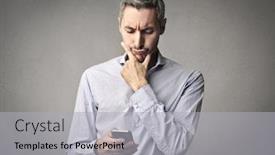  Presentation with undecided - Theme consisting of undecided man background and a light gray colored foreground