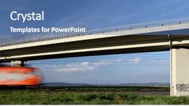  Presentation with train bridge - Amazing slide deck having under a highway bridge backdrop and a teal colored foreground