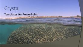  Presentation with climate change - PPT theme enhanced with under-split-photo-of-shallow background and a light blue colored foreground