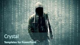  Presentation with anonymous - Amazing PPT theme having undercvoer - adult online anonymous internet hacker backdrop and a ocean colored foreground