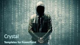  Presentation with anonymous - Audience pleasing presentation theme consisting of undercvoer - adult online anonymous internet hacker backdrop and a ocean colored foreground