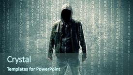  Presentation with anonymous - Beautiful presentation theme featuring undercvoer - adult online anonymous internet hacker backdrop and a ocean colored foreground