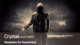  Presentation with faceless - PPT layouts featuring undercvoer - faceless thief in unrecognizable hoodie background and a dark gray colored foreground