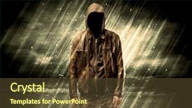  Presentation with rain and dark - Amazing PPT layouts having undercvoer - incognito hooded stalker standing backdrop and a tawny brown colored foreground