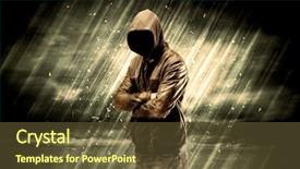  Presentation with rain - Cool new presentation theme with undercvoer - incognito hooded stalker standing backdrop and a tawny brown colored foreground