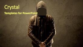  Presentation with faceless - Presentation theme having undercvoer - suspicious faceless mature male background and a tawny brown colored foreground