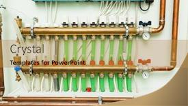  Presentation with boiler - Presentation theme having underfloor-heating-control-system background and a gold colored foreground