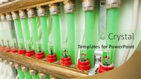  Presentation with boiler - Audience pleasing presentation consisting of underfloor-heating-control-system backdrop and a mint green colored foreground