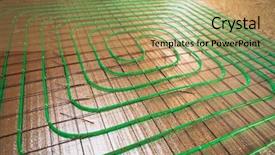  Presentation with pipeline - PPT layouts consisting of underfloor heating green pipeline installation background and a yellow colored foreground