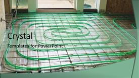  Presentation with pipeline - Colorful PPT layouts enhanced with underfloor heating green pipeline installation backdrop and a mint green colored foreground