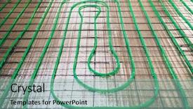  Presentation with pipeline - Amazing slides having underfloor heating green pipeline installation backdrop and a mint green colored foreground