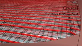  Presentation with construction red - Slides featuring underfloor-heating-in-construction background and a red colored foreground