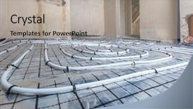  Presentation with house heating - Slides with underfloor heating system in new background and a light gray colored foreground