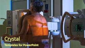  Presentation with examination - Cool new PPT theme with undergoing an x-ray examination backdrop and a tawny brown colored foreground