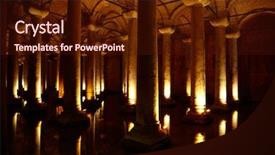  Presentation with istanbul - Beautiful PPT theme featuring underground basilica cistern yerebatan sarnici backdrop and a wine colored foreground