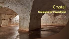  Presentation with tunnel - Slide deck enhanced with underground-bunker-tunnel-with-lights background and a tawny brown colored foreground