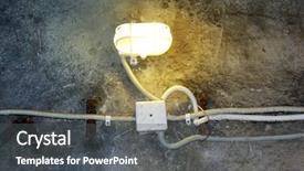  Presentation with underground cable - Audience pleasing PPT theme consisting of underground cable - old lamp element of design backdrop and a dark gray colored foreground