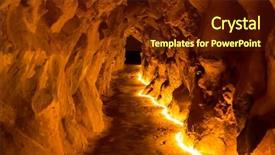  Presentation with cave - Theme with underground cave with artificial lights background and a tawny brown colored foreground