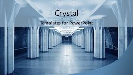  Presentation with station - Theme consisting of underground economy - empty metro station background and a light blue colored foreground