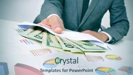  Presentation with desk - Cool new presentation design with underground economy - man wearing a suit sitting backdrop and a sky blue colored foreground