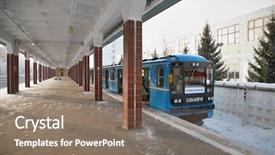  Presentation with free gas station - Amazing PPT layouts having underground economy - metro s station on ground backdrop and a  colored foreground