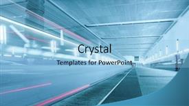  Presentation with metro train - Beautiful PPT layouts featuring underground eletrical - blue metro station with train backdrop and a light blue colored foreground