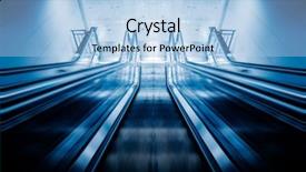  Presentation with station - Cool new slides with underground eletrical - empty escalator at subway station backdrop and a light blue colored foreground