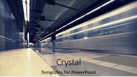  Presentation with passengers - Colorful presentation design enhanced with underground eletrical - subway station with passengers backdrop and a soft green colored foreground