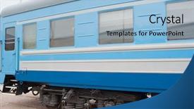  Presentation with electric train - Amazing PPT theme having underground eletrical - windows of the electric train backdrop and a  colored foreground