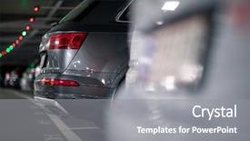  Presentation with garage car - Slides consisting of underground garage or modern car background and a gray colored foreground