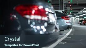  Presentation with car parking - Cool new presentation theme with underground-garage-or-modern-car backdrop and a tawny brown colored foreground