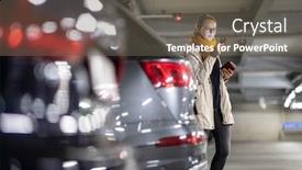  Presentation with garage car - Theme enhanced with underground-garage-or-modern-car background and a gray colored foreground
