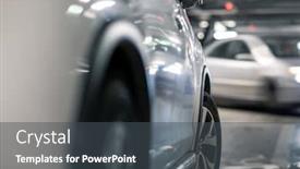  Presentation with garage car - Slides with underground-garage-or-modern-car background and a dark gray colored foreground