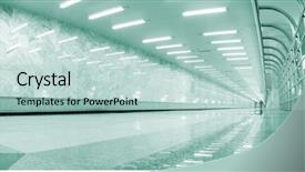  Presentation with airport - Slide deck featuring underground hall in metro background and a mint green colored foreground