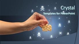  Presentation with skull - Slides with underground market - female handing over pills background and a  colored foreground